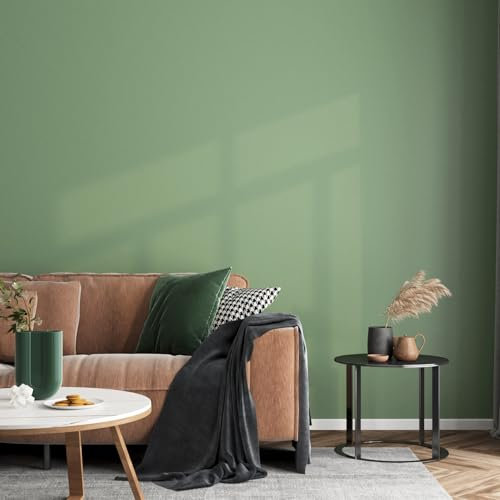 ReWallpaper 60cm×5m Papier Peint Adhesif Vert Sauge Revetement Adhesif Meuble Vert Epais Papier Peint Cuisine Salle de Bain Etanche Papier Adhésif Décoratif pour Table Couloir Vert Mat
