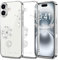 2Buyshop für iPhone 16 Hülle Original Silikon Transparent Löwenzahn Blumen Glitzer Muster Handyhülle für iPhone 16 Hülle Anti Gelb Kratzfeste Stoßfest Schutzhülle für iPhone 16 Case Cover 6,1 Zoll