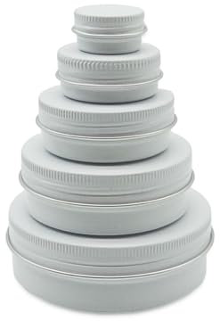 Wopanxye 5 Stück Aluminium dosen mit deckel, 30ml leere Make-up Lippenbalsam Behälter, runde Reise kosmetik dosen für Cremes, Kerzen, Puder, Tee, Lippenbalsam (5/15/30/60/100 ml, gemischte Größe)