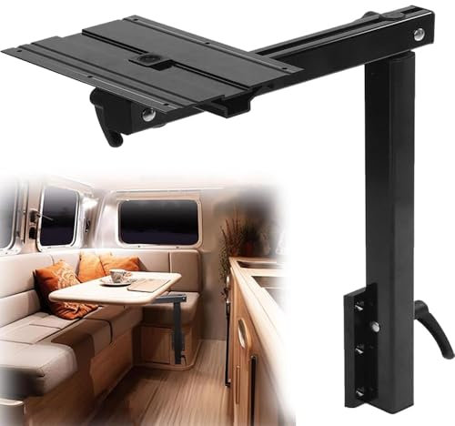 MiBoce Verstellbare RV-Tischhalterung, Abnehmbares Drehbares RV-Tischbein, Höhenverstellbar, 360-Grad-Drehung, 50 Kg Tragkraft, Für Wohnmobil, Ponton, LKW-Wohnmobil, Reiseanhänger