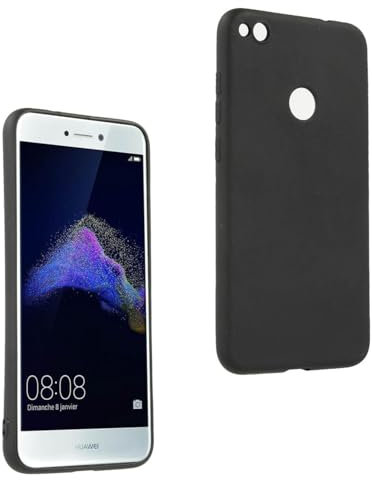 REY Funda Carcasa para Huawei P9 Lite 2017 - P8 Lite 2017, Anti-Deslizante Negra, Elegante y Ligera, TPU Flexible Premium