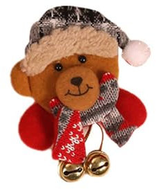 fdsmall Weihnachten Brosche Pin mit Licht Weihnachtsdekorationen Leuchtende Brosche Cartoon Brosche Weihnachten Glühbirne Leuchtende Elch Glocke Abzeichen blinkende Brosche (04)