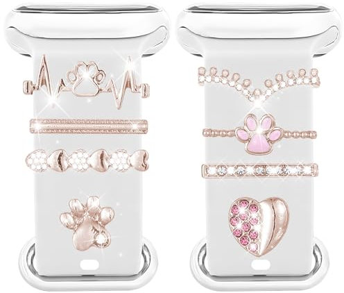 Joycabin Uhrenarmband Charms Armband, Charms Uhrenarmband Charms-Bänder Metallverzierung mit Schnalle für Apple Watch Series 8 7 6 5 4 3 2 1 (Stil 10)