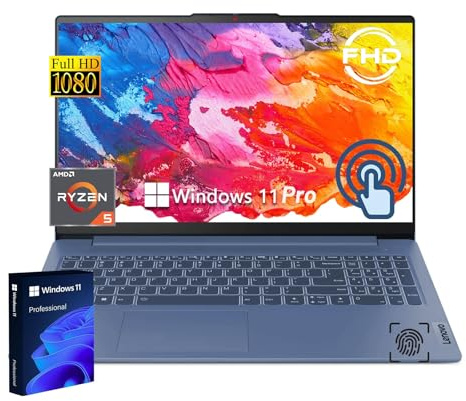 Lenovo Ideapad 3 15.6 Touchscreen Laptop, AMD Ryzen 5 7530U(Beats i7-9850H), 15.6'' FHD Touch Display, 8GB RAM, 1TB SSD M.2 PCIe, Wi-Fi 6, Backlit Keyboard, Windows 11 Pro, Abyss Blue