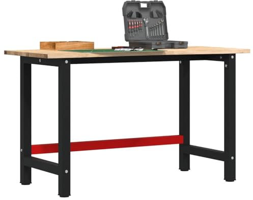 Gecheer Werkbank 140x60x81,5 cm Massivholz Eiche