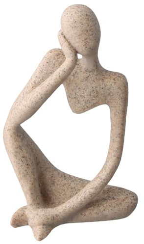 Dewocke Denker Statue Resin Abstrakt Statue Kunst Skulptur Figuren Mini Harz Denker Modern Deko Ästhetische Skulpturen Ornamente für Zuhause Wohnzimmer Desktop Bücherregal Schlafzimmer Büro Dekoration