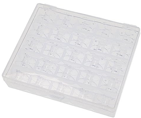 vhbw Aufbewahrungs-Box kompatibel mit Pfaff Creative 1,5 Nähmaschinen-Spulen - inkl. Unterfaden-Spulen, Kunststoff