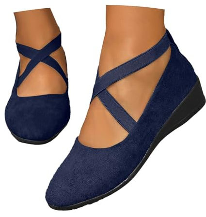 Ballerine Pianta Larga Donna, Scarpe Ballerine Donna, Basse, Comfort, in Mesh Elasticizzate, con Suola Flessibile, Slip On Eleganti da Ballo, Tinta Unita e Stampa Floreale, 36-43 EU