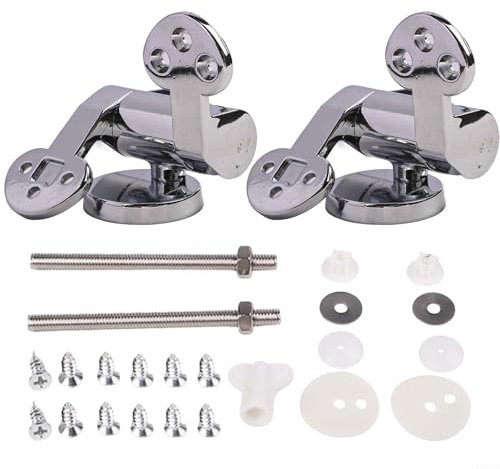 Toilet Seat Hinge-Zinc Alloy Soft Close Toilet Seat Fittings,Replacement Hinge with Fittings and Repair Parts, for Most Wooden Seat(A)