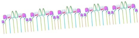 Amosfun 10 Sätze Besteckset aus Edelstahl wiederverwendbar Utensilien Rührer Tisch Dessertlöffel Löffel servieren Kaffeelöffel Cocktaillöffel Teelöffel Esslöffel Rostfreier Stahl Bunt