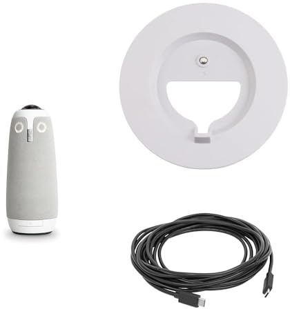 Owl Labs Meeting Owl 3 Bundle – 360-Grad, 1080p HD Smart Videokonferenzkamera, Mikrofon und Lautsprecher, Ständer und USB-C-auf-USB-C-Kabel