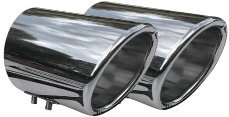OMAC Auspuffblende Endrohr für VW Touareg 2002-2026 Edelstahl Chrom 72mm | Edelstahl, Chrom, 72mm, 2-teilig, Endrohrblende