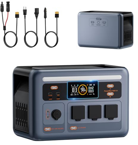 OSCAL PowerMax1800 SE Tragbare Powerstation, Solargenerator 1800W, LiFePO4 Akku mit 1024Wh, 0-80% in 45 Minuten, ideal für Camping, Wohnmobile und Stromausfälle