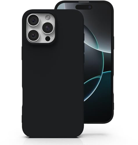 Zuvirelx Silicone Case for iPhone 16 Pro Max - Black | Thin, Non-Slip, Soft Grip, Minimalist, Shockproof, Pocket-Friendly