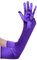 BABEYOND Lange Opernparty 1920er Jahre Satin Tee Party Handschuhe Kostüm dehnbar Erwachsenengröße Ellenbogenlänge, Violett, Einheitsgröße