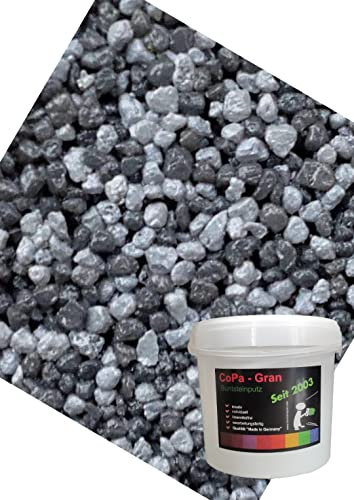 20kg Buntsteinputz Mosaikputz 1-2mm SOP10 Eisengrau/Grau Wandputz - Hergestellt in Bayern -