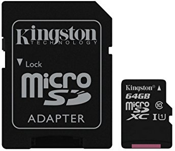 Kingston Technology SDCS/64GB - FC 64GB CL10 UHS-1 Micro-SD XC +AD