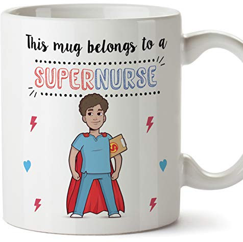 MUGFFINS Male Nurse Mug - This Mug Belongs to a Super Nurse - 11 oz Ceramic