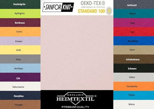 EXKLUSIV HEIMTEXTIL Marke Jersey Spannbettlaken 90-100 x 200 cm 100% Baumwolle Öko - Tex Zertifiziert, Markenqualität, Matratzenhöhe bis 25 cm, Rosa