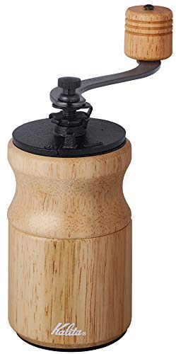 Carita Kalita - Molinillo de café manual de madera natural KH-10 N #42167, molinillo de café antiguo, pequeño molinillo ajustable para acampar al aire libre con tapa