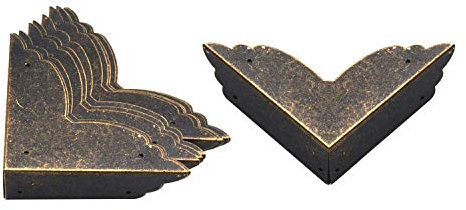 T Tulead Lot de 12 protections d'angle en fer bronze 7 x 7 x 2,6 cm avec clous de montage