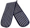 Molly Malou Double Oven Gloves Butcher Stripe Quilted Cooking Pot Holder Heat Resistant Mitt - Navy Blue