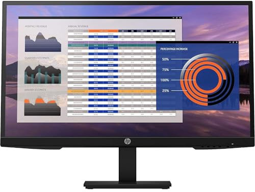 HP P27h G4 Monitor con Casse Audio, Schermo 27 FHD IPS, Risoluzione 1920 x 1080, Tempo Risposta 5 ms, Regolazione Inclinazione, Altezza, Pivoting, Antiriflesso, DisplayPort, HDMI, VGA, Nero
