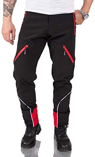 Rock Creek Herren Softshell Hose Cargohose Outdoorhose Wanderhose Herrenhose Wasserdicht Skihose Arbeitshose Winterhose Trekkinghose H-233 Schwarz 3XL