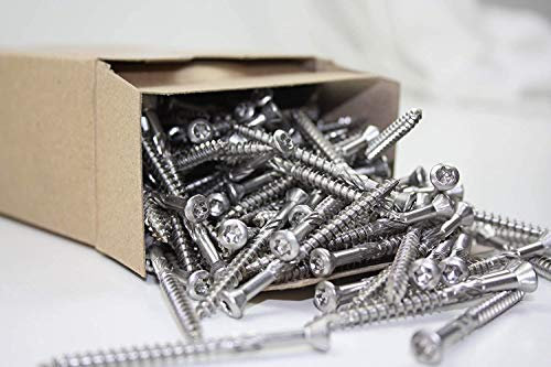 Terrassenschrauben A4-100 Stück T-INOX 5 x 50 mm / 5 x 60 mm - Edelstahl gehärtet - Torx 25, inkl. 1x Edelstahl Bit (100, 5 x 60 mm)