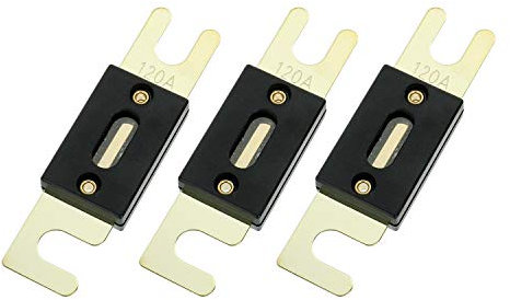 BOJACK 120 Amp 32 VDC ANL Flachsicherungen für Auto-Audio- und Videosystem (Packung mit 3 Stück)