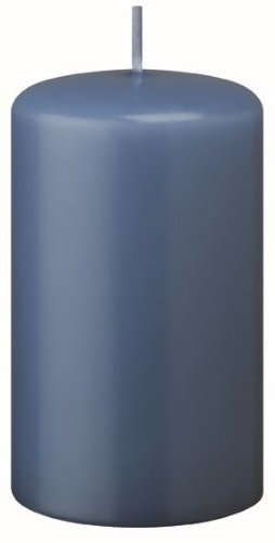 4er Set Oster, Frühling, Stumpenkerzen Jeans Blau 6 x Ø 6 cm