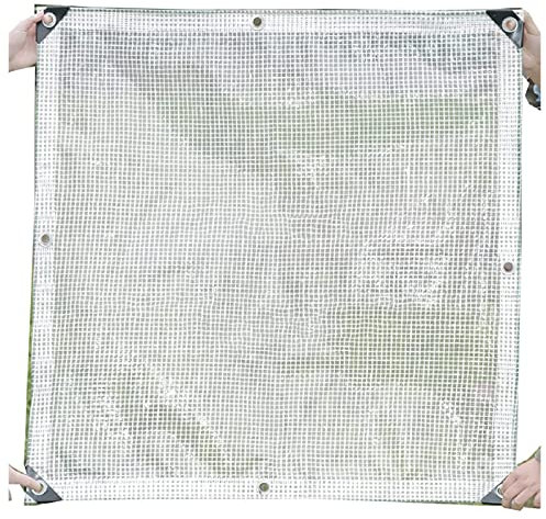 LIJINBO Transparent Tarpaulin, Waterproof Heavy Duty PVC Glass Screen With Eyelets, 0.3mm For Outdoor Gazebo Pergolas Sun Protection, 30 Sizes (Color : Clear, Size : 4x10m)