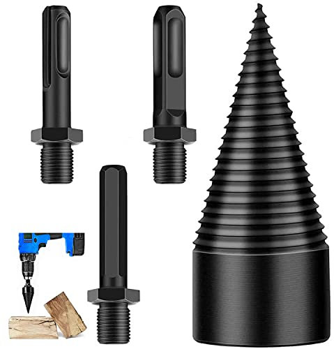 Cono per vite Spaccalegna, Cono per Trapano Spaccalegna con 3 Impugnature per Trapano, 42 mm