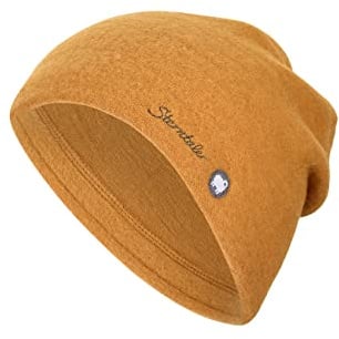 Sterntaler Baby Mädchen Beanie Baby Slouch-Beanie Mütze - Beanie Baby, Kinderbeanie, Babymütze - aus Merino Wolle - Hellbraun, 55