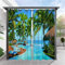 SK Studio 2 Stück Outdoor Vorhang Wetterfest Wasserdicht Sichtschutz Sonnenschutz Vorhang mit Strand-Ozean-Druckmuster für Balkon Terrasse Veranda Pergola Gartenlaube Stil 15, 253x241cm
