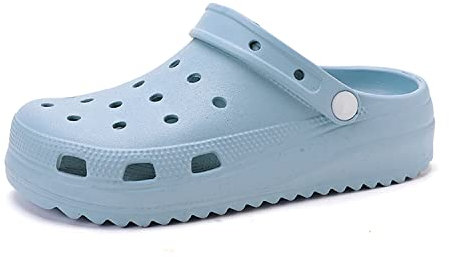 MDPCX Sabots de jardin respirants pour femmes, chaussures de bain, chaussures de plage, chaussures aquatiques, pantoufles de marche, chaussures de voyage à la maison, bleu, 39 EU