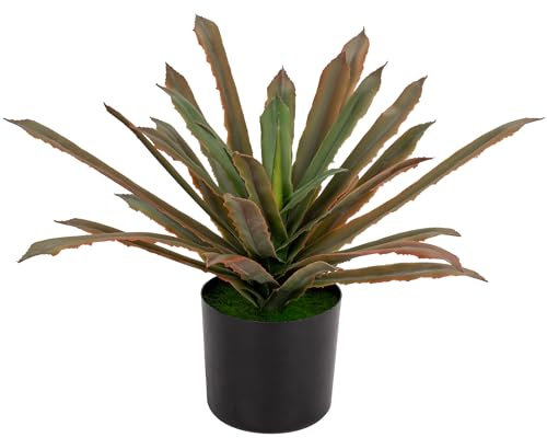 Briful Plantas artificiales de 33 cm, como agave artificial real, en maceta, aloe vera, plantas decorativas para decoración de baño