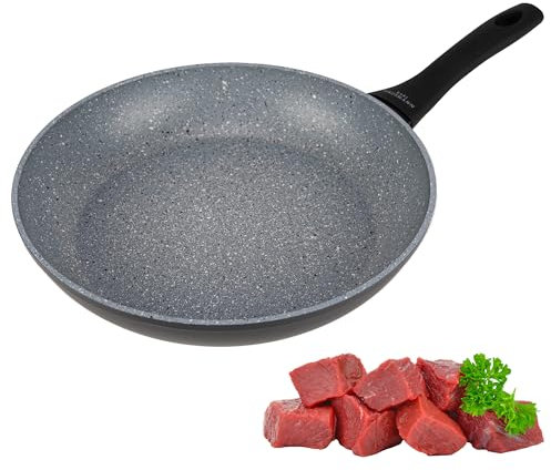 KARL HAUSMANN Pfanne Induktion - Ø 20 cm - Bratpfanne Antihaft mit Granit Beschichtung - Beschichtete Pfanne Für alle Herdarten auch Gasherd - Non Stick Frying Pan - Pfannen ohne Ptfe und Pfoa