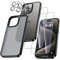 UniqueMe für iPhone 15 Pro Hülle, 5-in-1-Set Handyhülle für iPhone 15 Pro Case Rundumschutz Schutzhülle Cover, 1 Handyhülle & 2 Schutzfolie & 2 Kameraschutz - Schwarz
