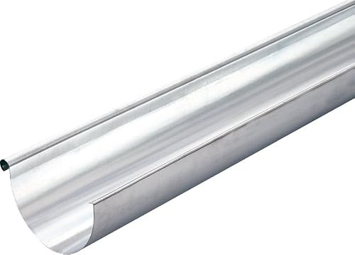 Grondaie Mezza Rotonde in Acciaio Zincato Dev.25 cm Grigio - Lunghezza 4M - LPP