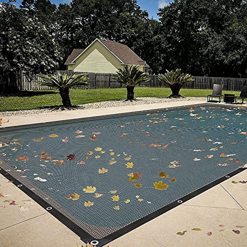 Duqulle Protection Piscine pour Piscines Rectangulaires 5 X 10 Bâche D'hivernage pour Piscine, Bâche Protection pour Piscines Enterrées Et Hors Sol, en Polyéthylène, Résistant, Maille Fine
