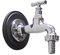 FONDERIE BONGIOVANNI Robinet mod. 195C en laiton chromé 1/2'' avec rosace en aluminium couleur gris fonte pour fontaine murale maison jardin, Robinetterie