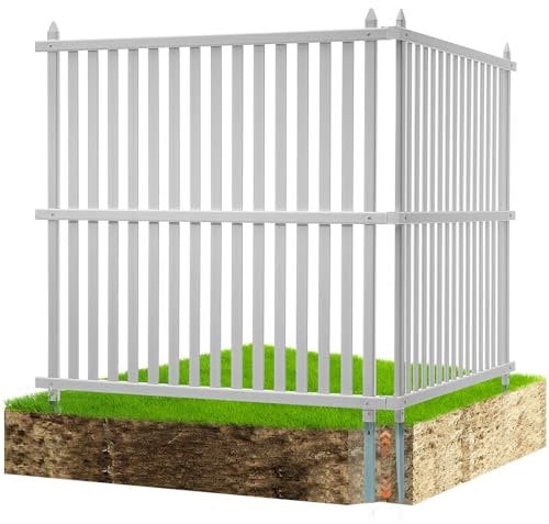 VEVOR Panneau Brise Vue Extérieur 122x122 cm Clôture de Jardin en Bande Kit 2 Panneaux de Confidentialité avec Piquets Métalliques, Accessoires pour Sols Souples, Cacher les Climatiseurs, Poubelles