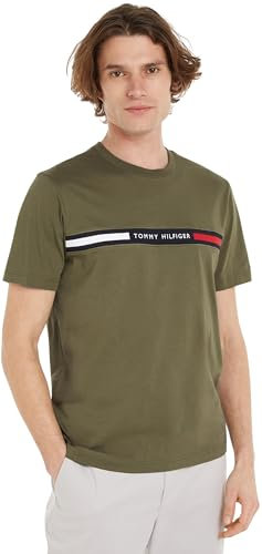 Tommy Hilfiger Men's Hilfiger Chest Insert Tee Mw0mw36498 S/S T-Shirt, Green (Battle Green), M