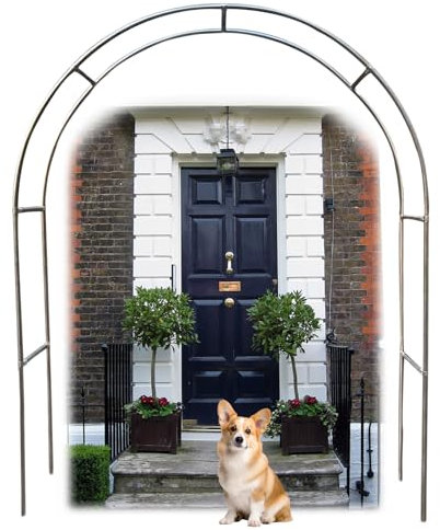 Gartenbogen Aus Edelstahl Rosenbogen Rankhilfe Kletterhilfe 1er Set 230/240cm Metall Rosenspalier Torbogen für Garten Dekoration(Size:1.2 * 2.3m(3.9 * 7.5ft))