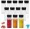 HEKOBAG Lot de 12 Bouteilles de Jus en Plastique Mini Bouteille Plastique 60ml Bouteille Vide Plastique pour Jus Petite Bouteille en Plastique Bouteille Vide Plastique pour Jus, Lait, Boissons (noir)