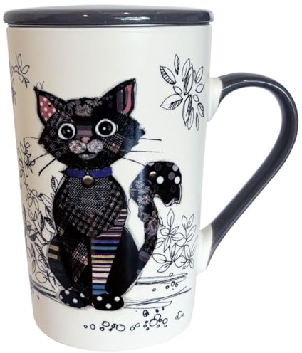 Kiub - Tisanière en porcelaine avec Infuseur 420ml en Boite Cadeau Kook Chat Noir - KIUB
