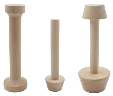 Alnicov 3-teiliges Holz-Tortenpressen-Set, Holz-Tortenpresse, doppelseitige Törtchenpresse, Gebäckwerkzeug, DIY-Kuchen-Gebäckwerkzeug zur Herstellung von Törtchen, Nudeln