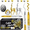 Gold und Silber Metallic Marker Stifte,12 Stück Dual Tip Gold und Silber Metallic Stifte Set für Fotoalbum,Gästebuch,Osterdekoration,Glas,Keramik,Steinmalerei, Bastelsachen，stifte für schwarzes papie