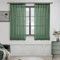 MRTREES Gardinen dunkelgrün transparent kräuselband Stores Gardinen kurz 175X140cm (HXB) Schlaufenschals 2er Set Vorhänge in Leinenoptik für Wohnzimmer Schlafzimmer Mädchen Jugend Curtains
